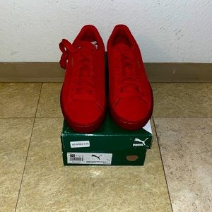 Puma Suede Classic Mono Gold JR Red Shoes Size 7